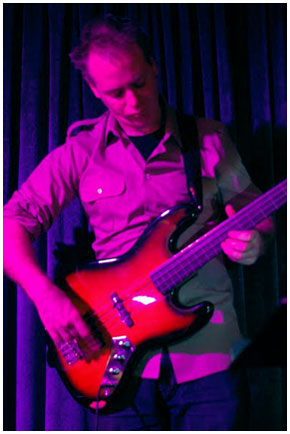 Anthony Pell - Bass Guitar Teacher playing with Trumpet at the Rainbow Hotel, Fitzroy in 2009